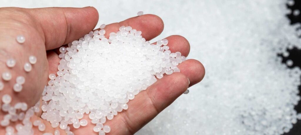 hand-holding-polypropylene-resin